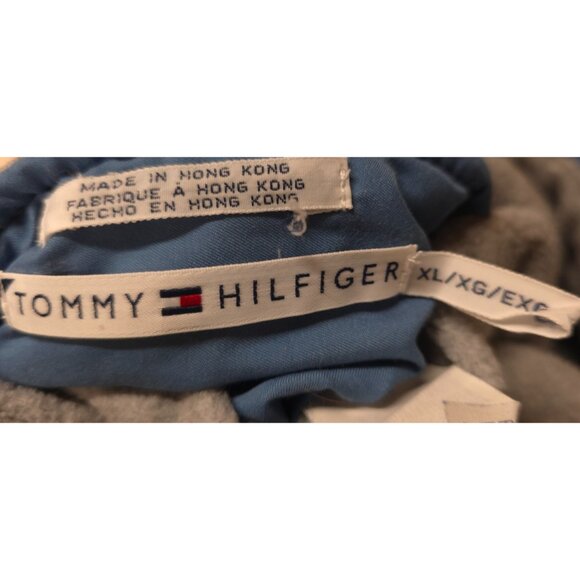 Tommy Hilfiger Mens XL Blue Grey Reversable Full Zip Fleece Logo Flag Hike Vest - Picture 11 of 16